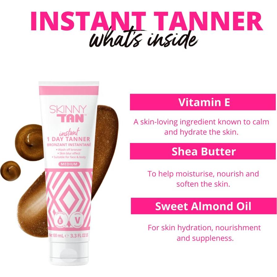 Bronceador Instantáneo SkinnyTan 1 Día - Loción Hidratante 93.4 g