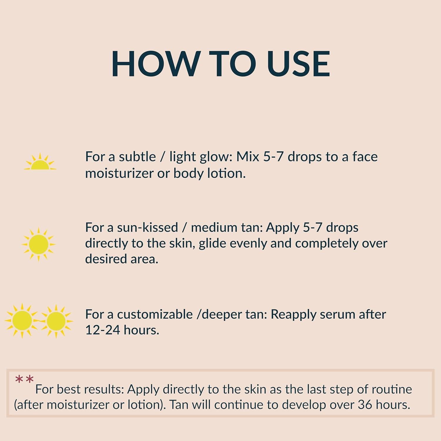 Gotas Autobronceadoras Graduales NAELI - 28.35 g, Anti Envejecimiento