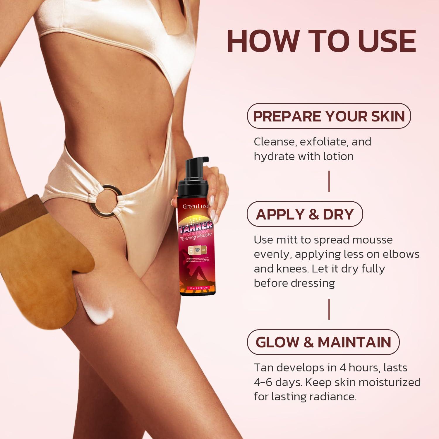 Kit de Mitón Autobronceador Green Luxe 200 ml - Bronceado Natural