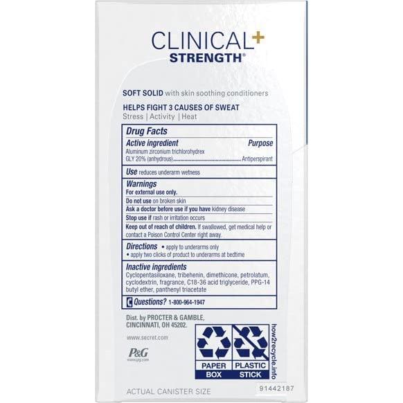 Desodorante Sólido Suave Secret 45 g - Protección 48 horas