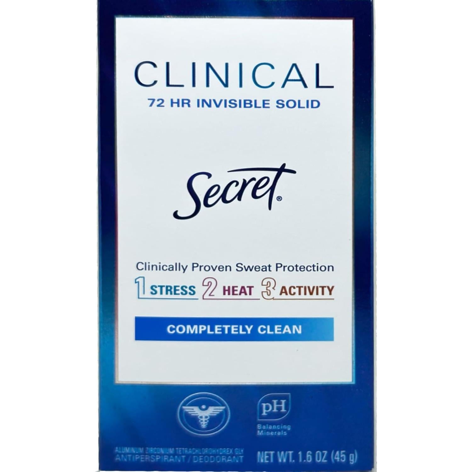 Desodorante Antitranspirante Invisible Secret 45.36g x 3