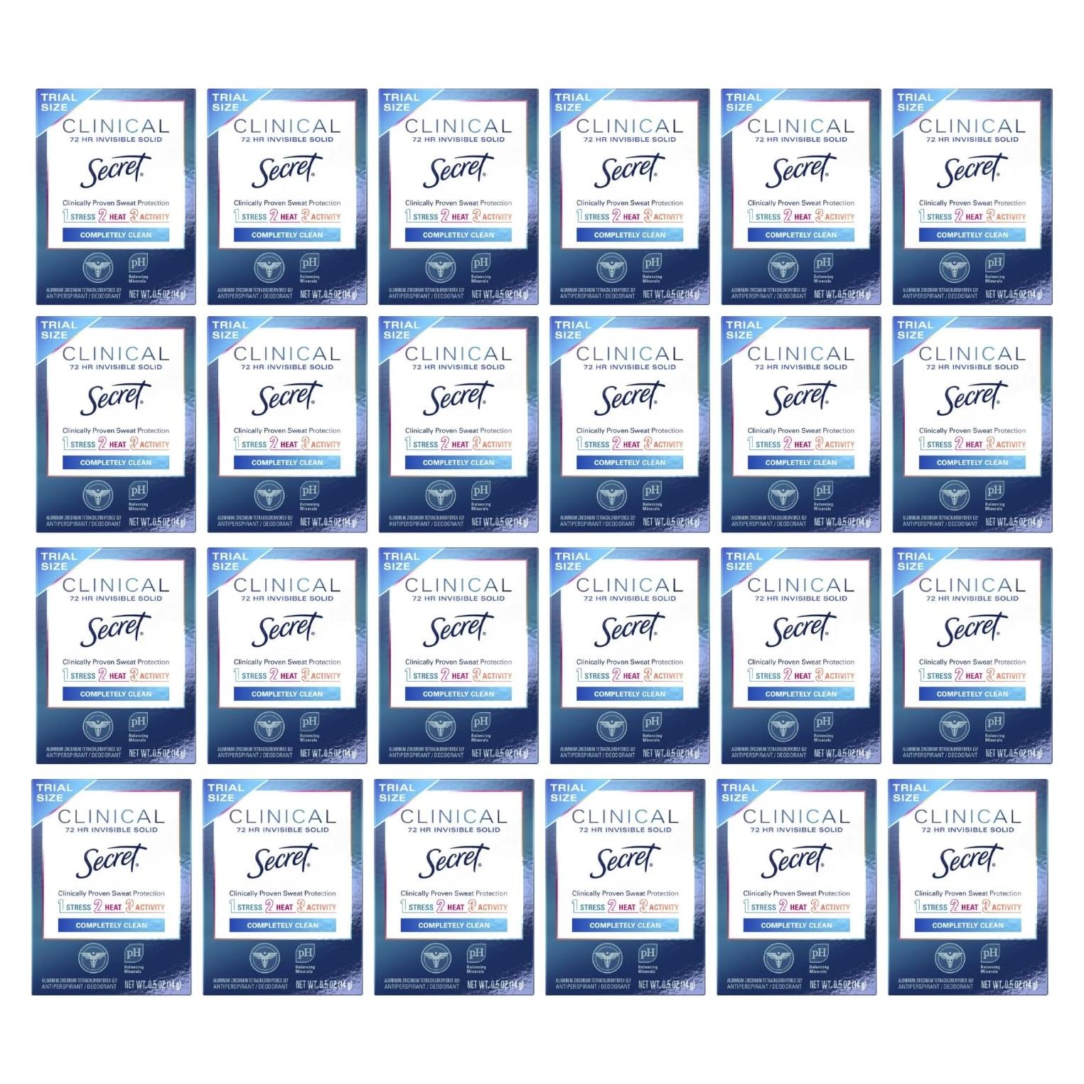 Desodorante Antitranspirante Secret F. Clínica 72h 0.5oz x24
