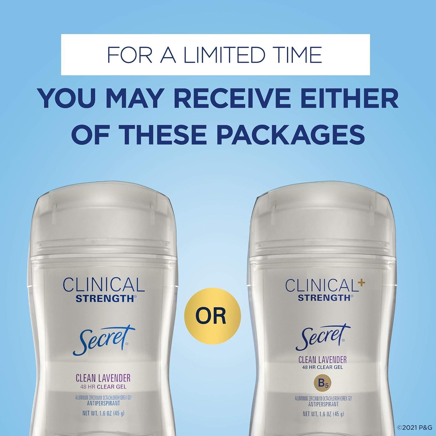 Desodorante Antitranspirante Gel Secret Clinical Lavanda 12 Pack