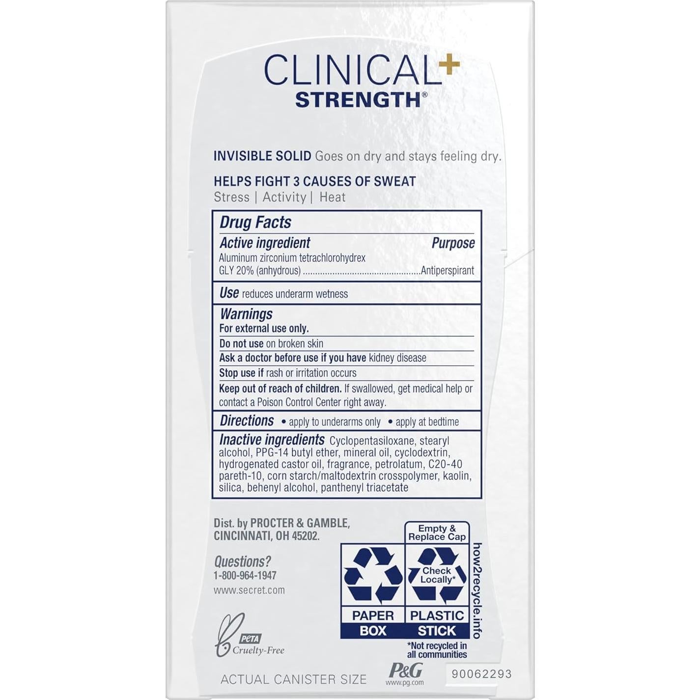 Desodorante Antitranspirante Clínico Secret Clear Gel 45g x6