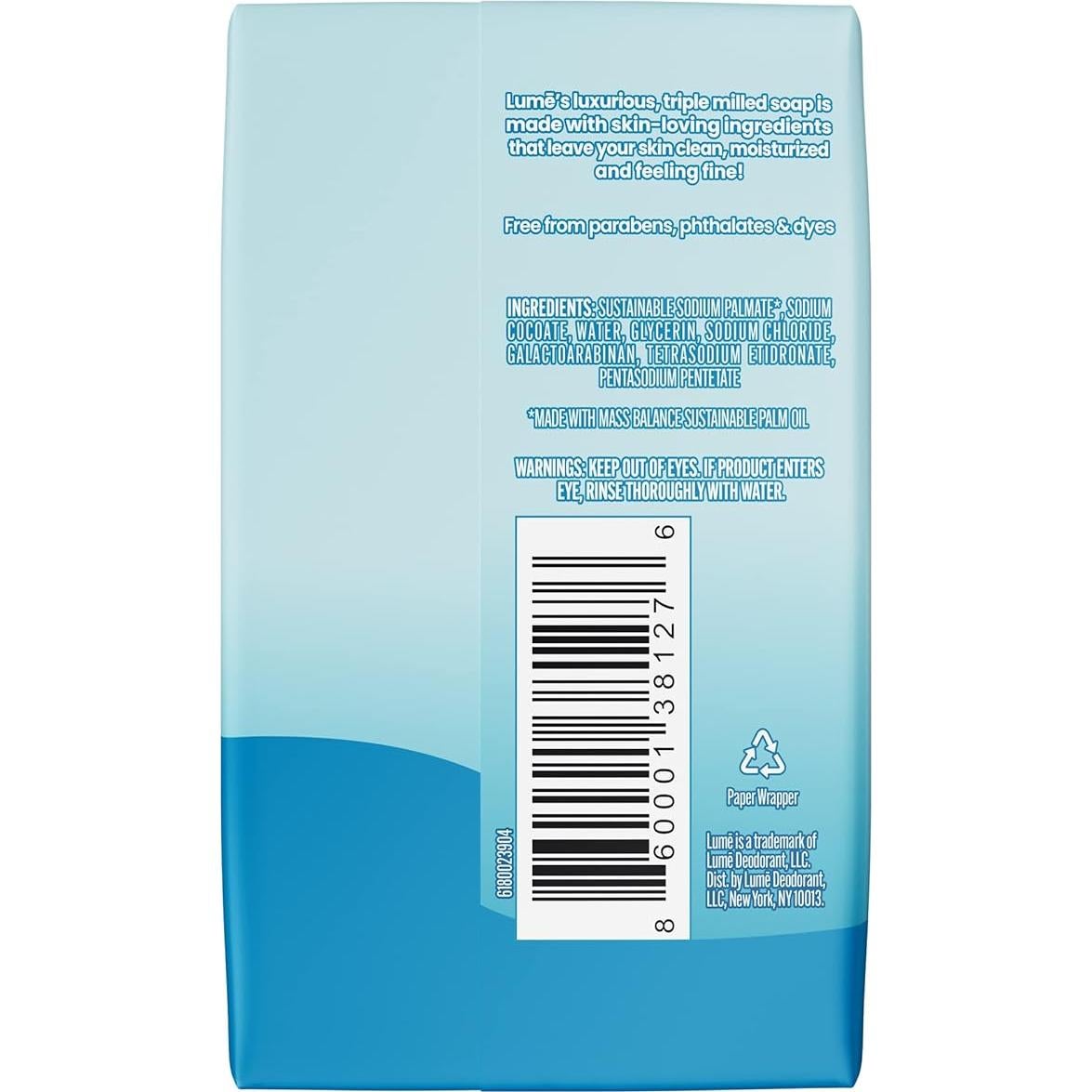 Jabón en Barra Lume Triple Milled 142g - Hidratante Sin Fragancia