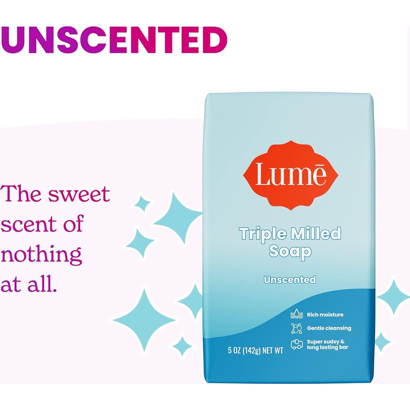 Jabón en Barra Lume Triple Milled 142g - Hidratante Sin Fragancia
