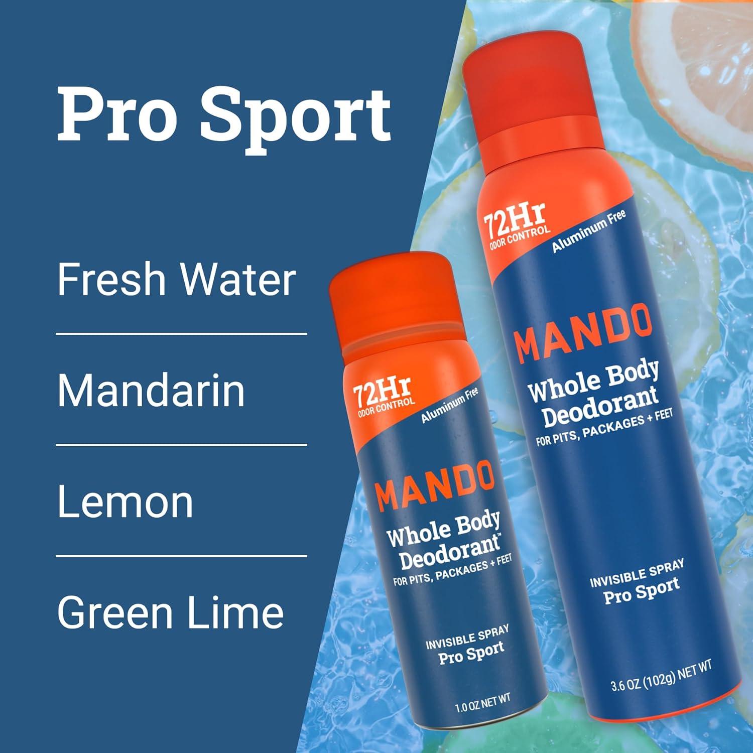 Desodorante en Spray Invisible Mando 102 g + 28 g Pro Sport