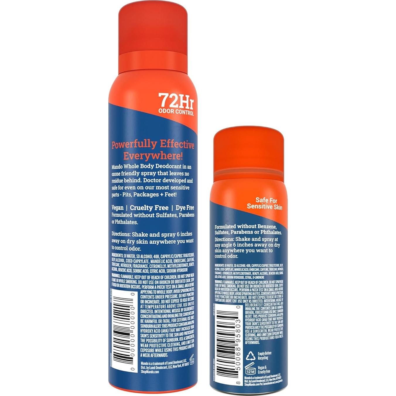 Desodorante en Spray Invisible Mando 102 g + 28 g Pro Sport