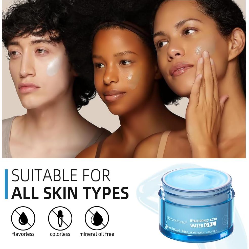 Gel Hidratante Facial DEERELF Ácido Hialurónico 50g Piel Grasa