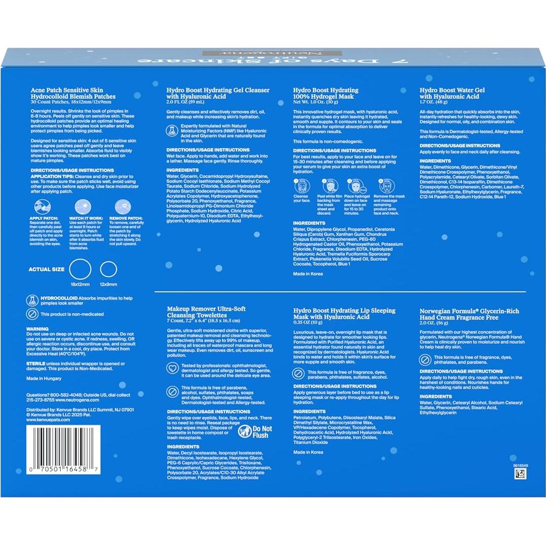 Conjunto de Cuidado de la Piel Neutrogena 7 Días - 7 Artículos