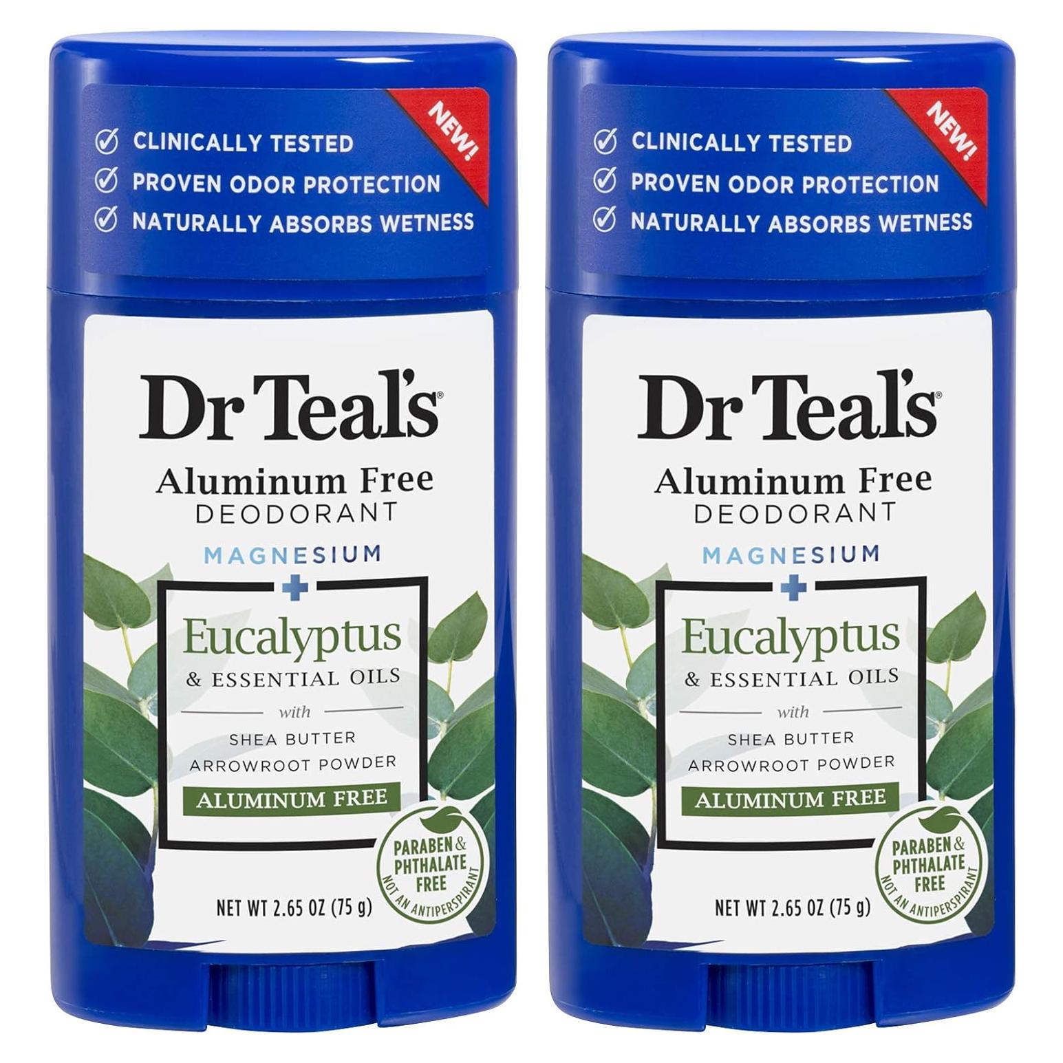 Set de Desodorante Eucalipto Dr. Teal 2x75g - Libre de Aluminio
