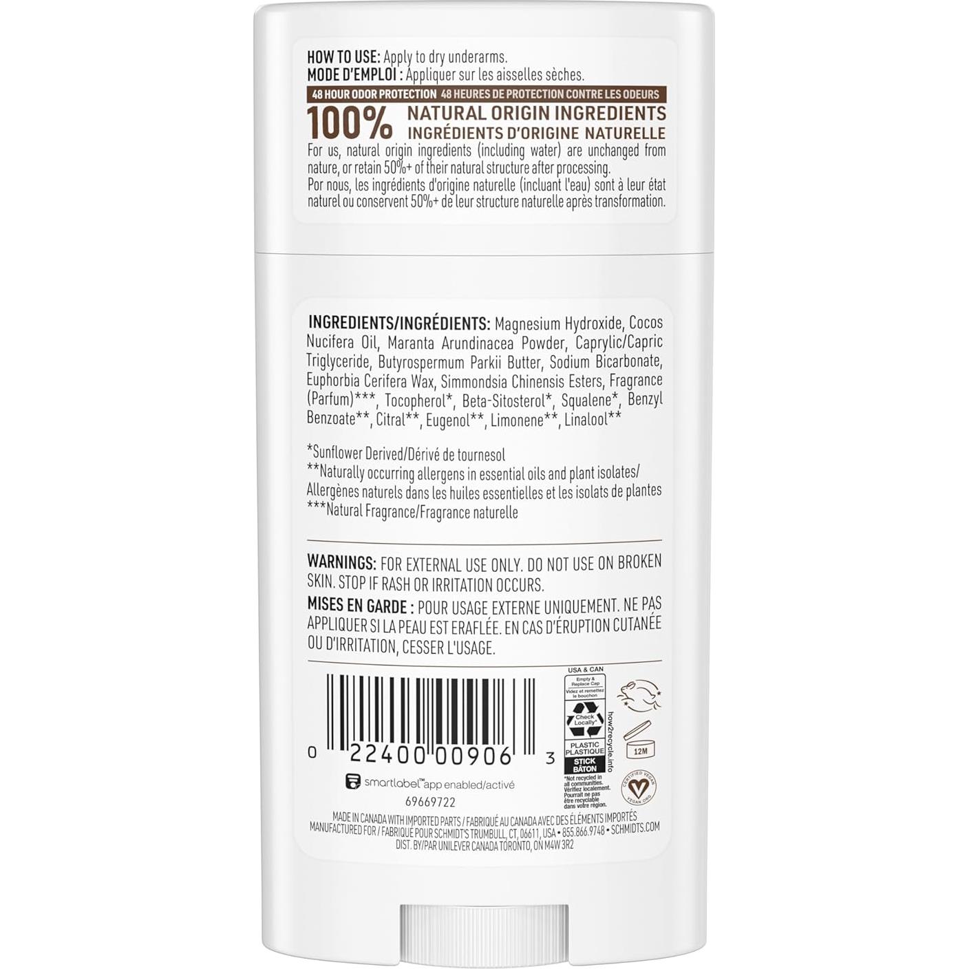 Desodorante Vegano Schmidt Clean Coconut 75 g Sin Aluminio