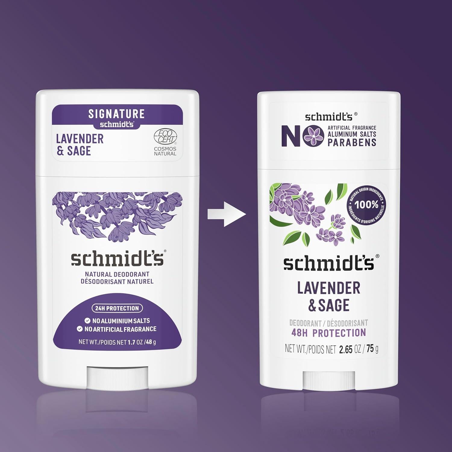 Desodorante Vegano Schmidt's Lavanda y Salvia 75 g Sin Aluminio