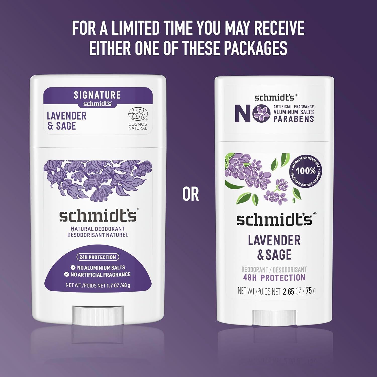 Desodorante Vegano Schmidt's Lavanda y Salvia 75 g Sin Aluminio