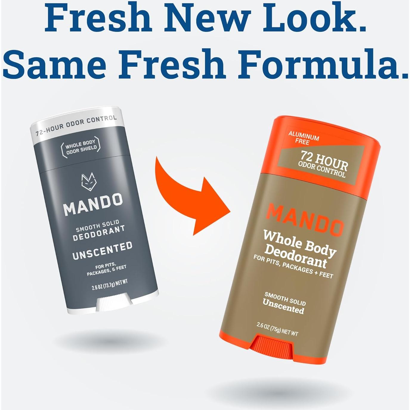 Desodorante Corporal Mando Barra Sólida 74.9g - Sin Fragancia