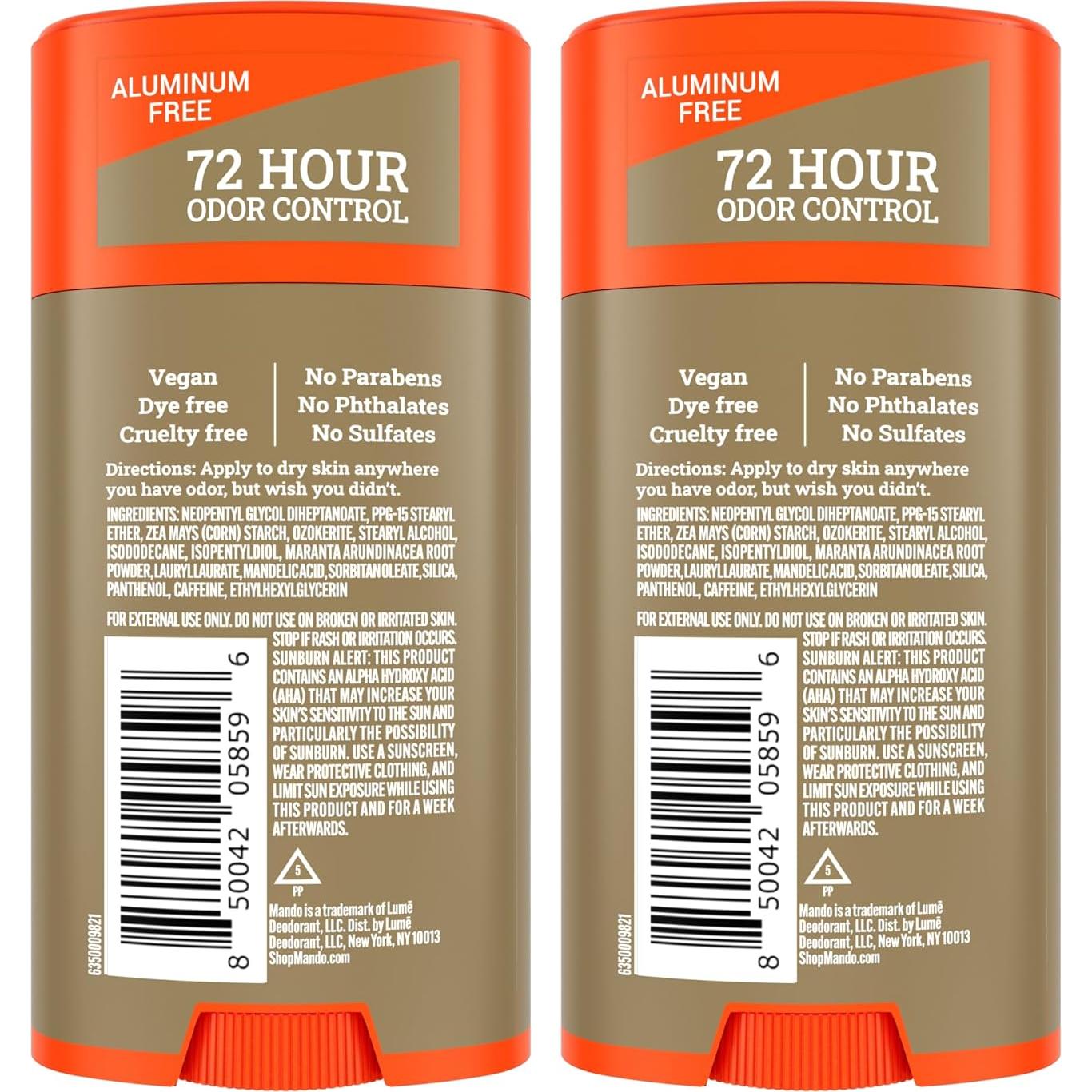 Desodorante Corporal Mando Barra Sólida 74.9g - Sin Fragancia