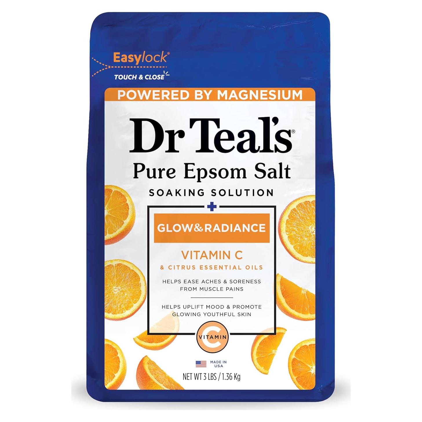 Baño de Sal Dr Teal's 1.36 kg con Vitamina C y Cítricos