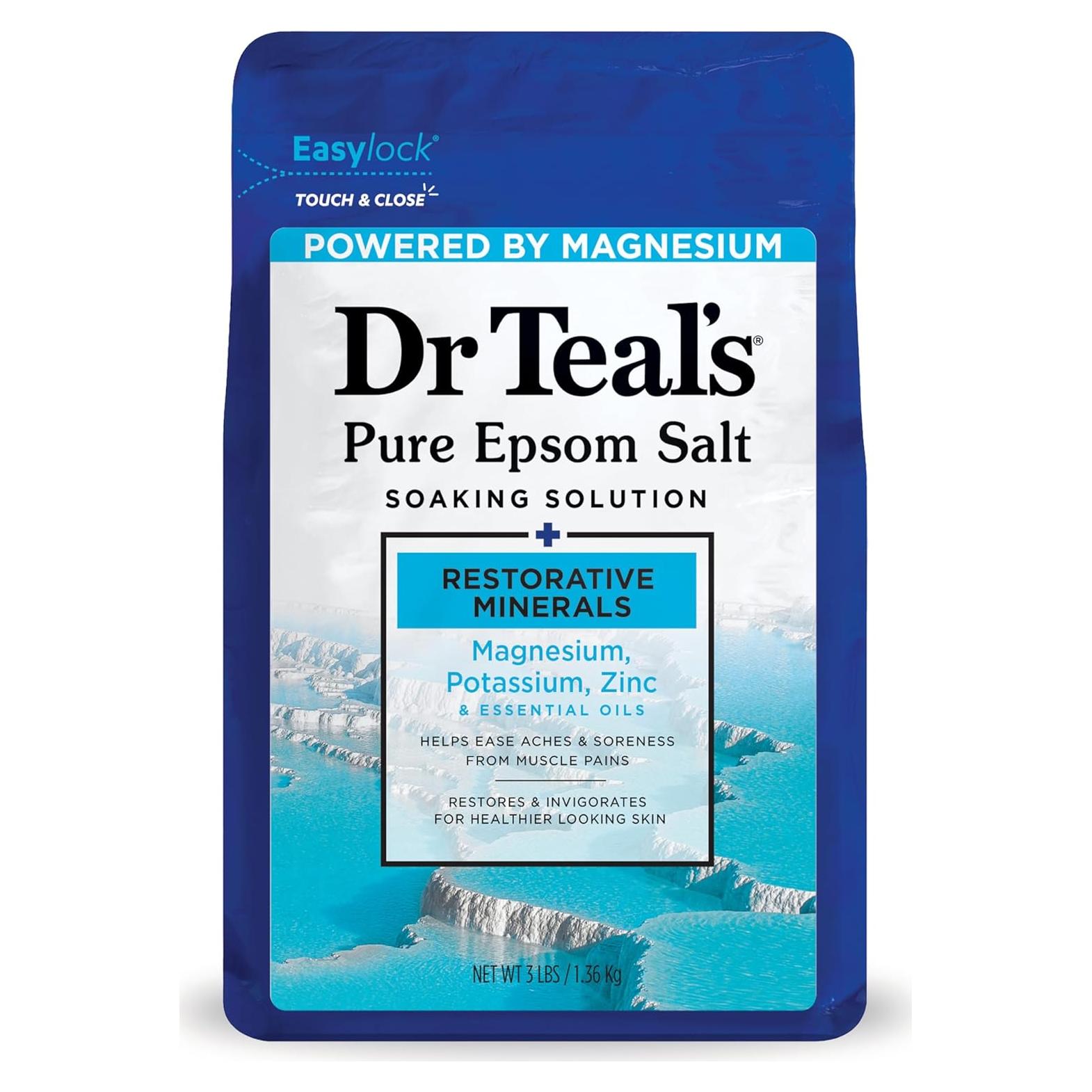 Sal de Epsom Pura Dr Teal 1.36 kg con Magnesio y Zinc