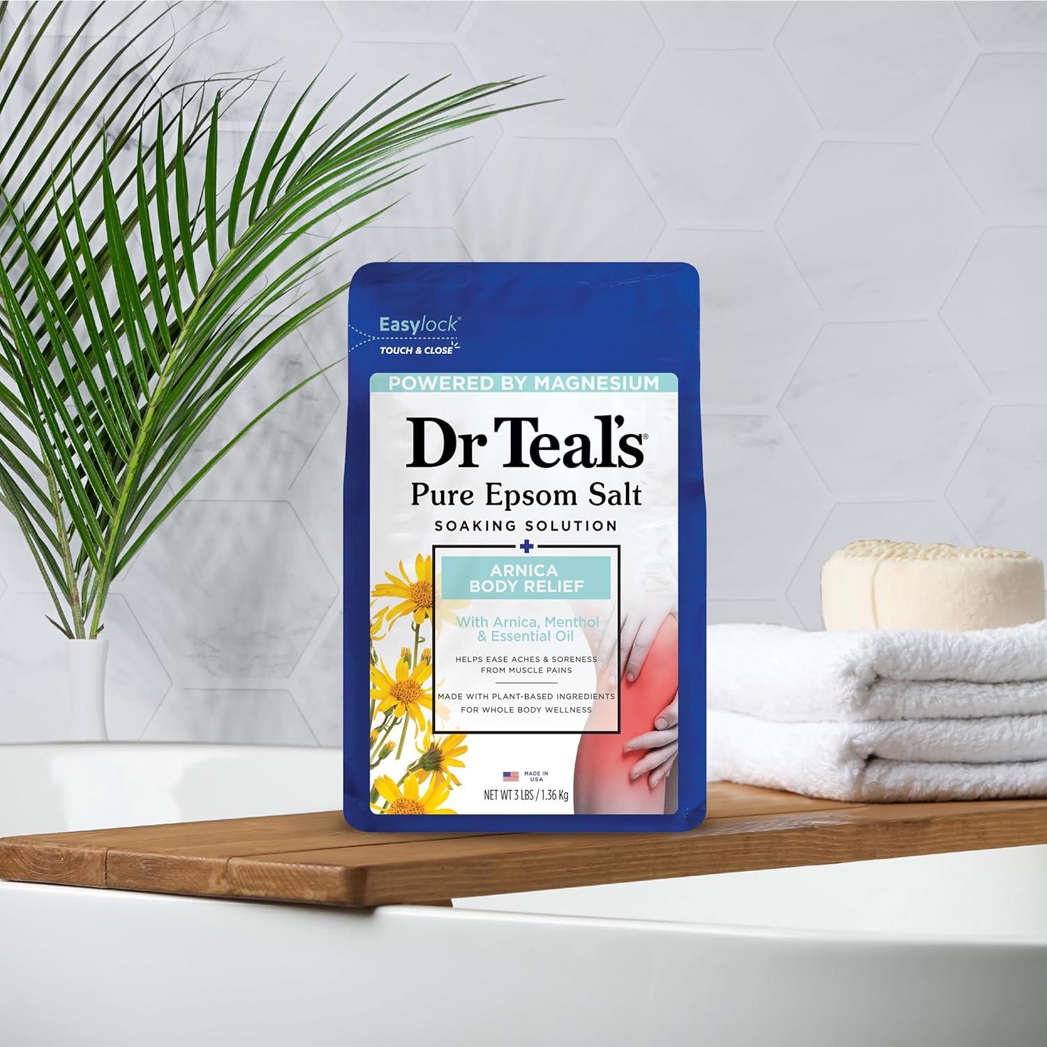 Baño de Sal de Epsom Dr Teal 1.36 kg con Arnica y Mentol