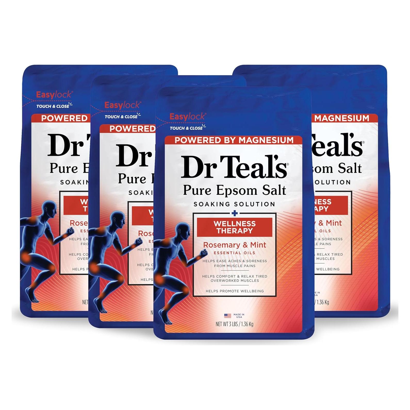 Baño de Sal Epsom Puro Dr Teal con Romero y Menta 1.36 kg