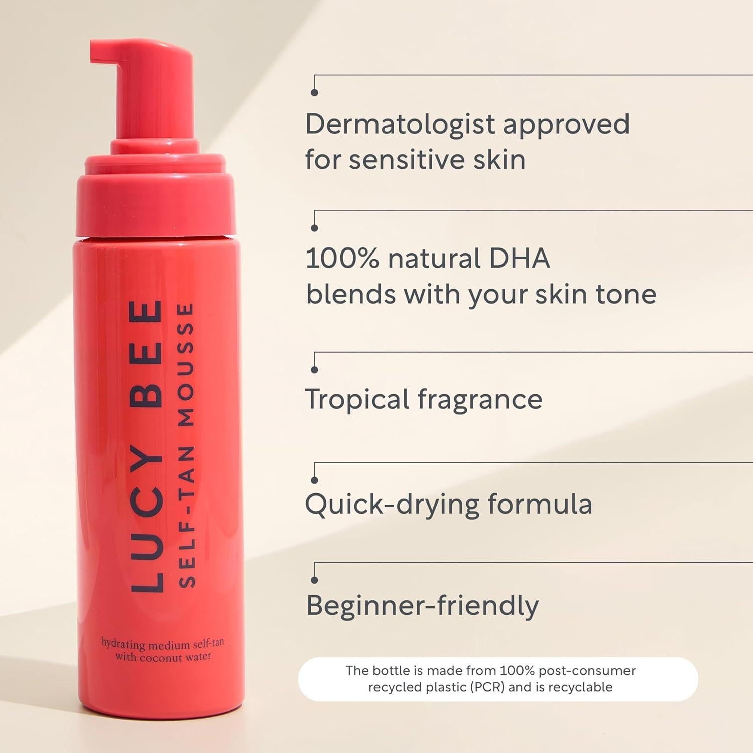 Mousse Autobronceador Lucy Bee 199 ml - Tono Medio Natural