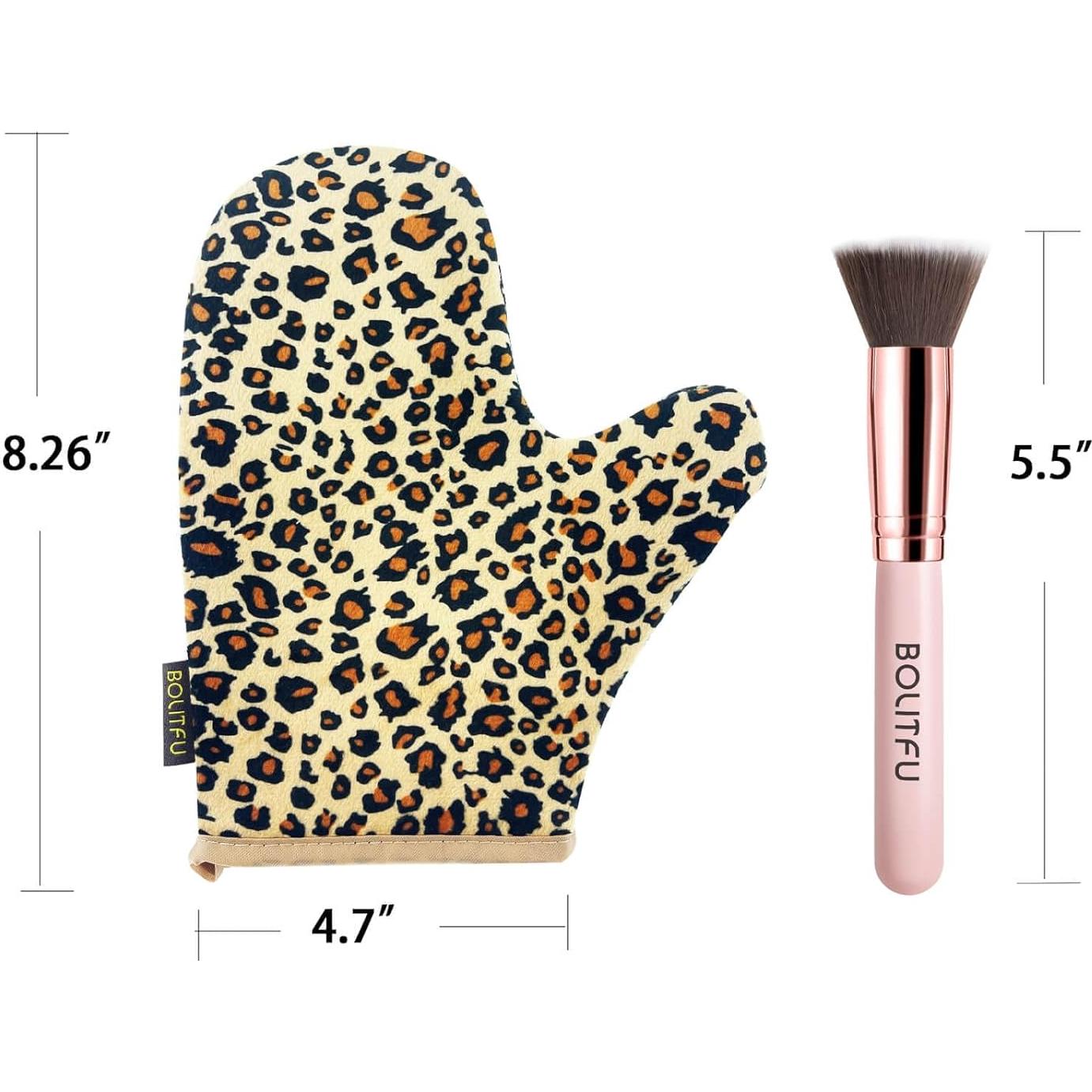 Juego de 2 Aplicadores de Autobronceador Guante Leopardo