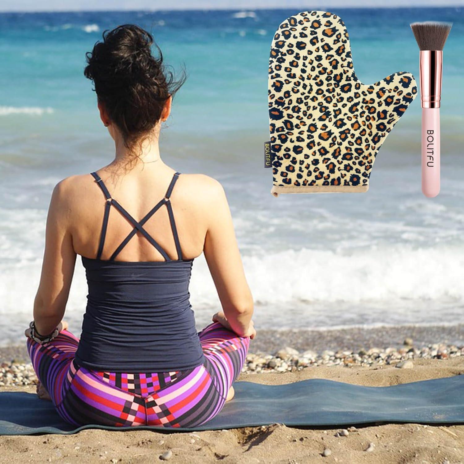 Juego de 2 Aplicadores de Autobronceador Guante Leopardo
