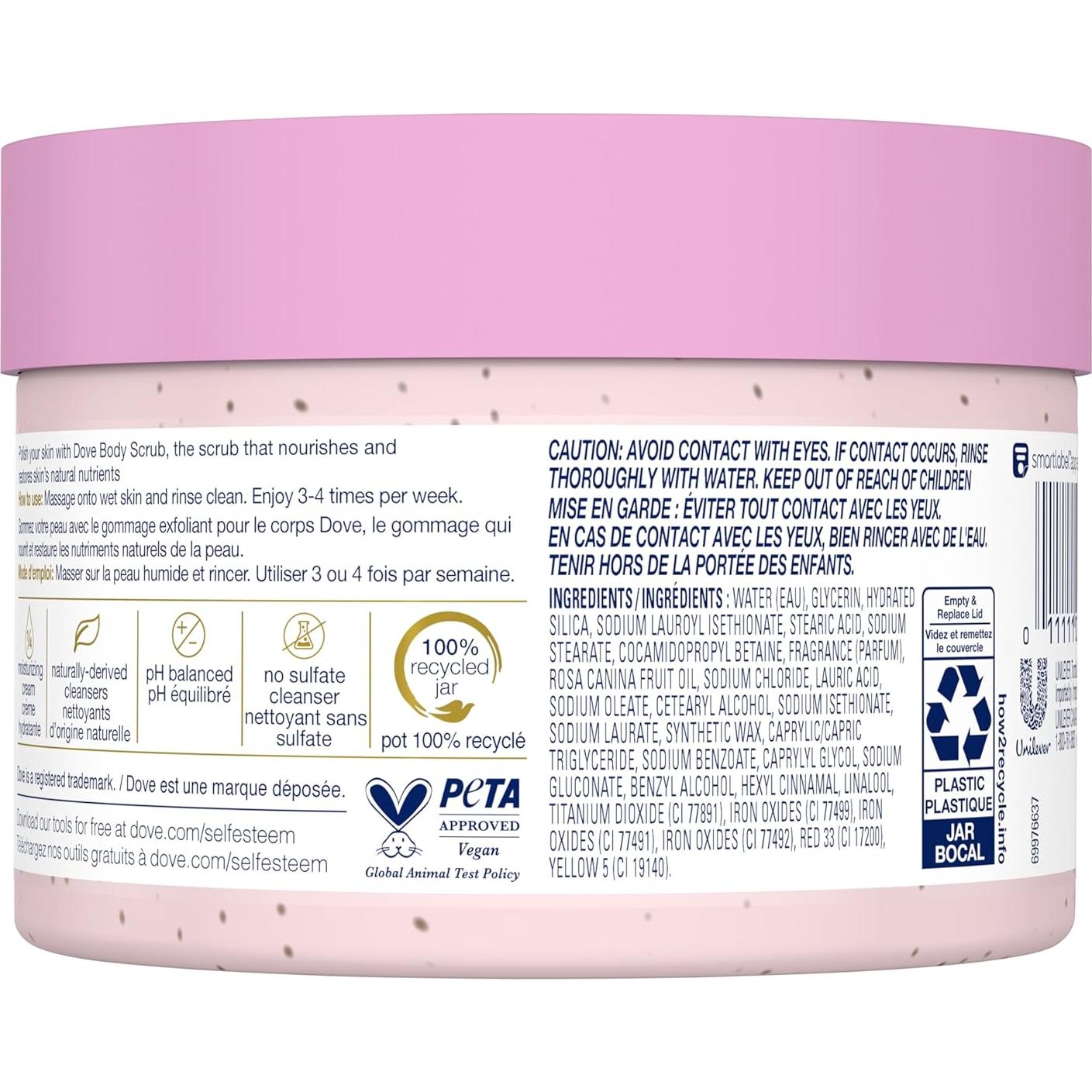 Exfoliante Corporal Dove 310 ml - Durazno Blanco y Arroz
