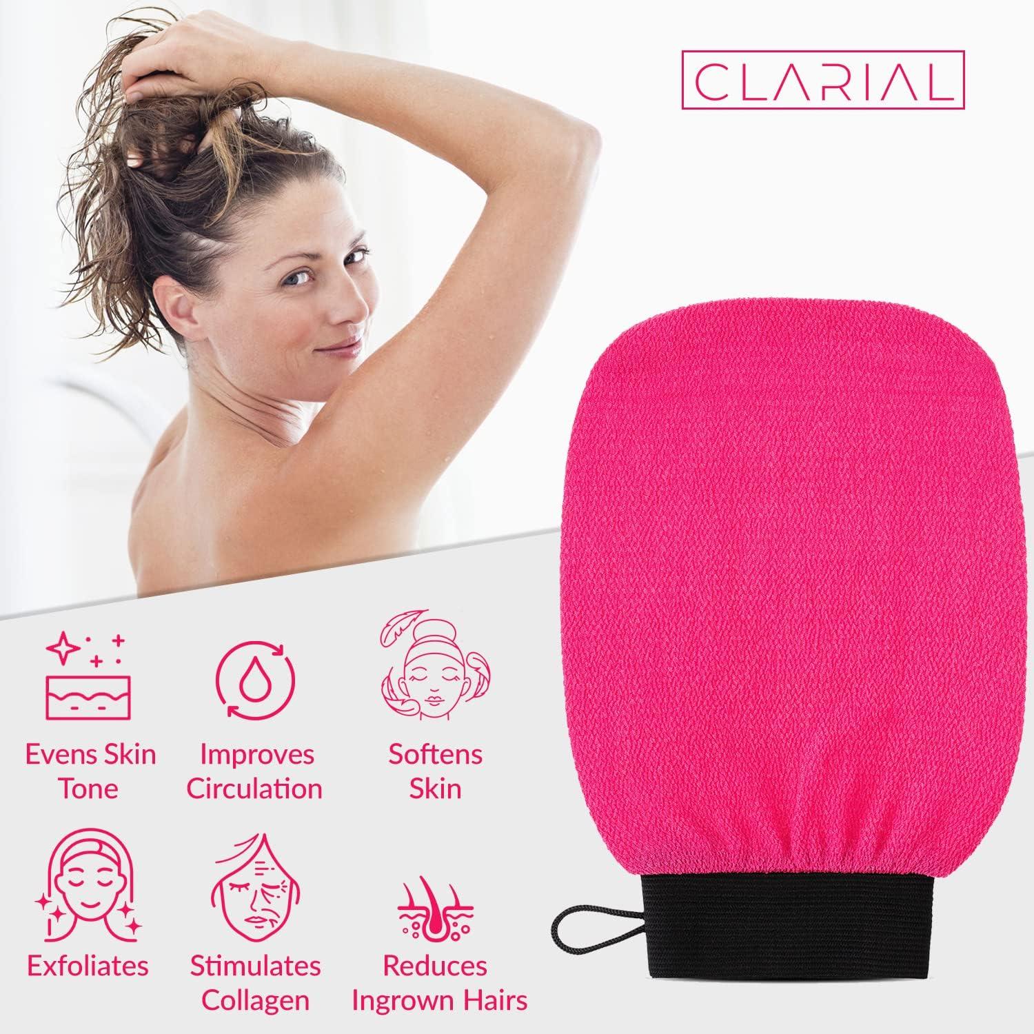 Guante Exfoliante Corporal CLARIAL Rosa - Spa en Casa