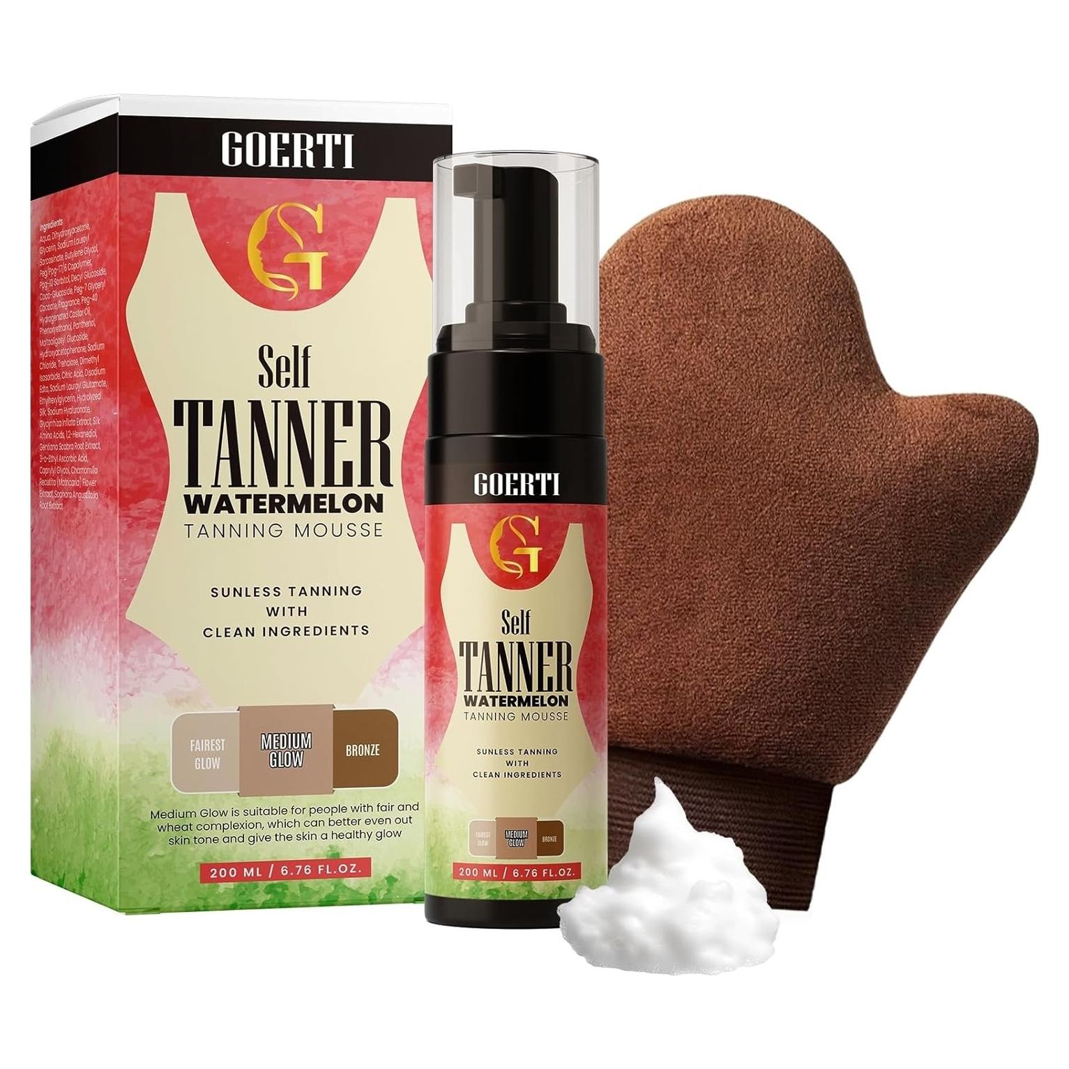 Mousse Bronceador GOERTI 200ml - Espuma Natural Sin Sol Medio