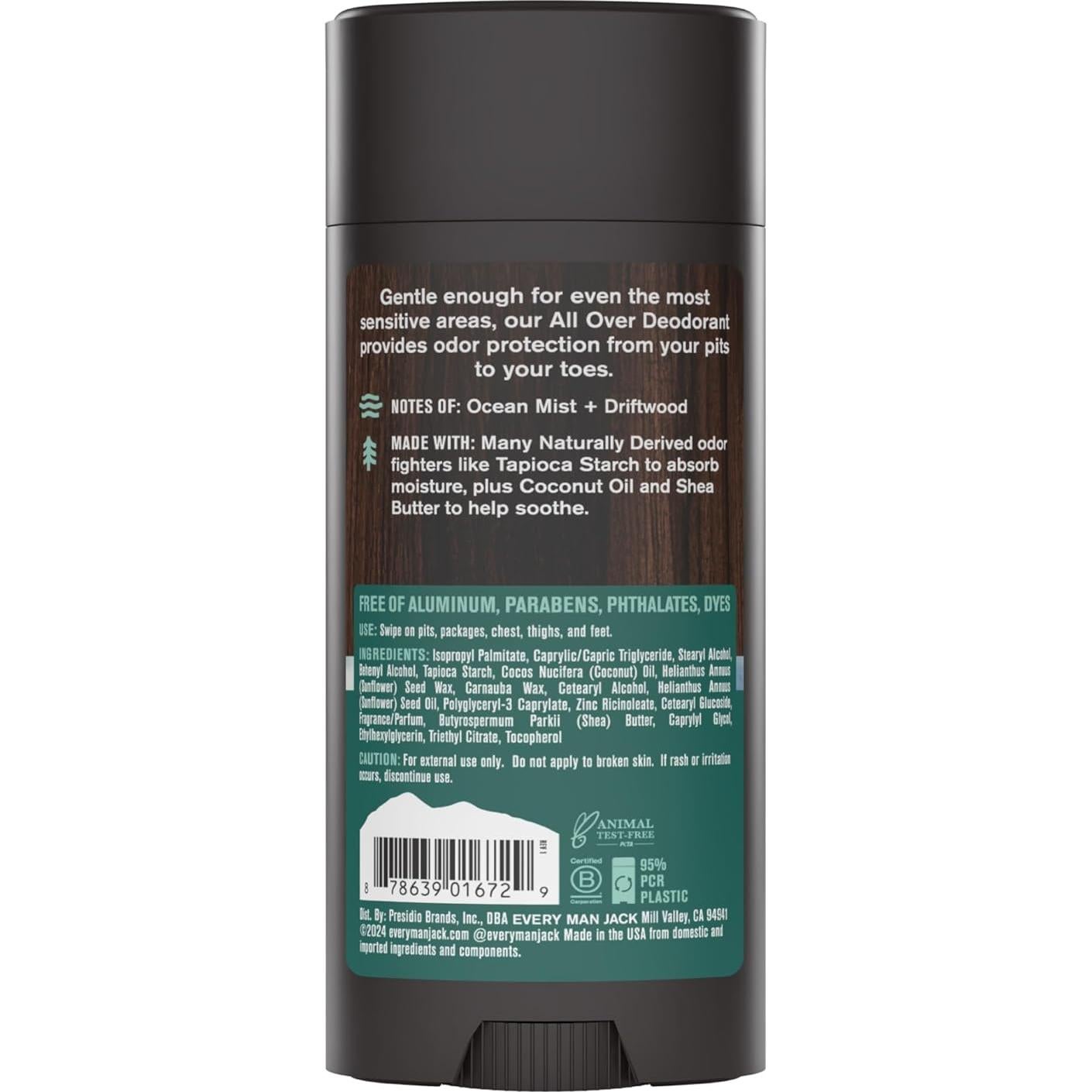 Desodorante Every Man Jack 75g Surf Costero - Protección 24h