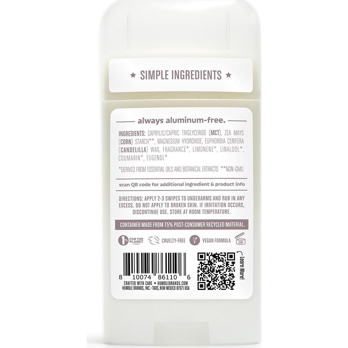 Desodorante Vegano Humble Brands Sin Aluminio 100g Pachulí y Copal