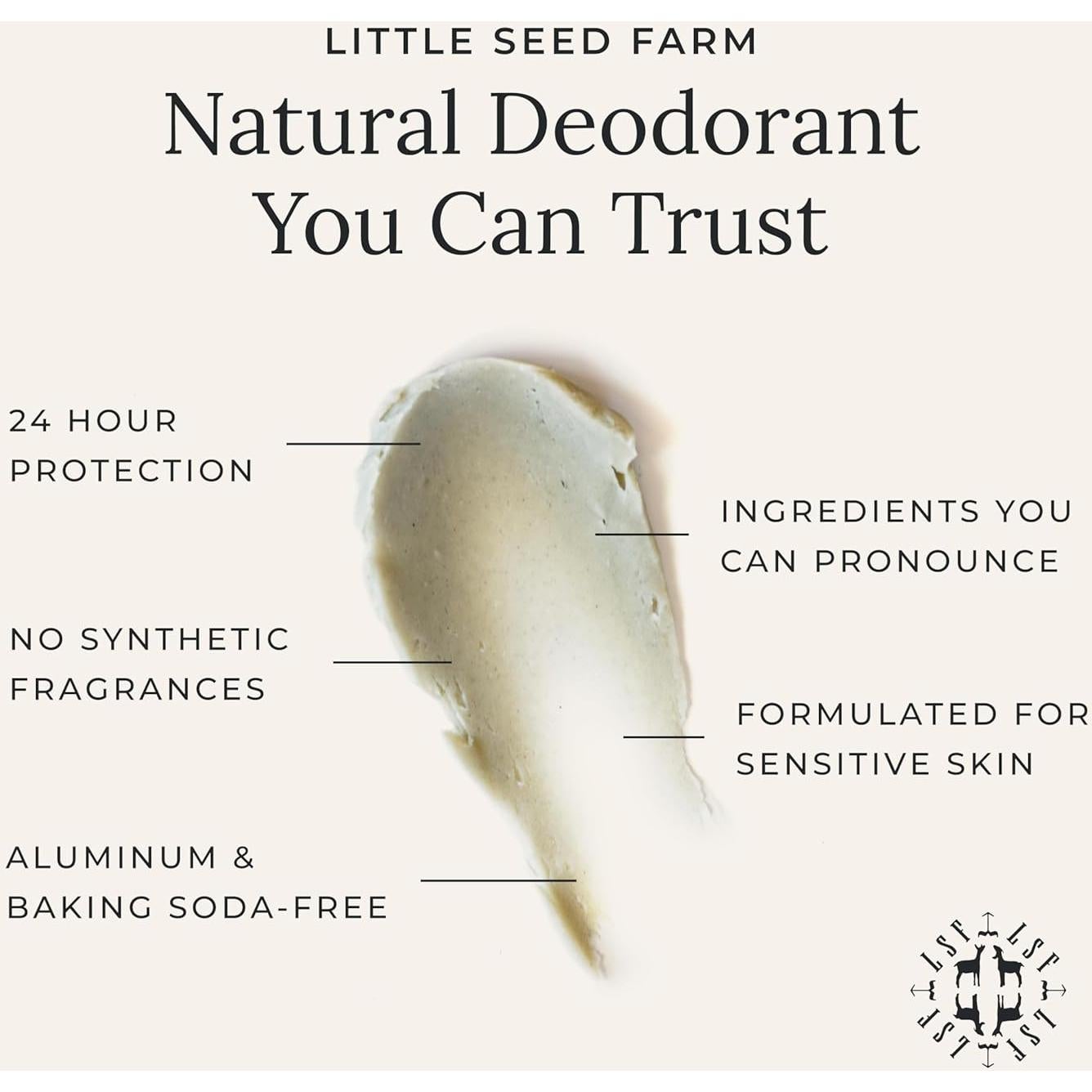 Crema Desodorante Natural Little Seed Farm Cedro Vainilla 68g