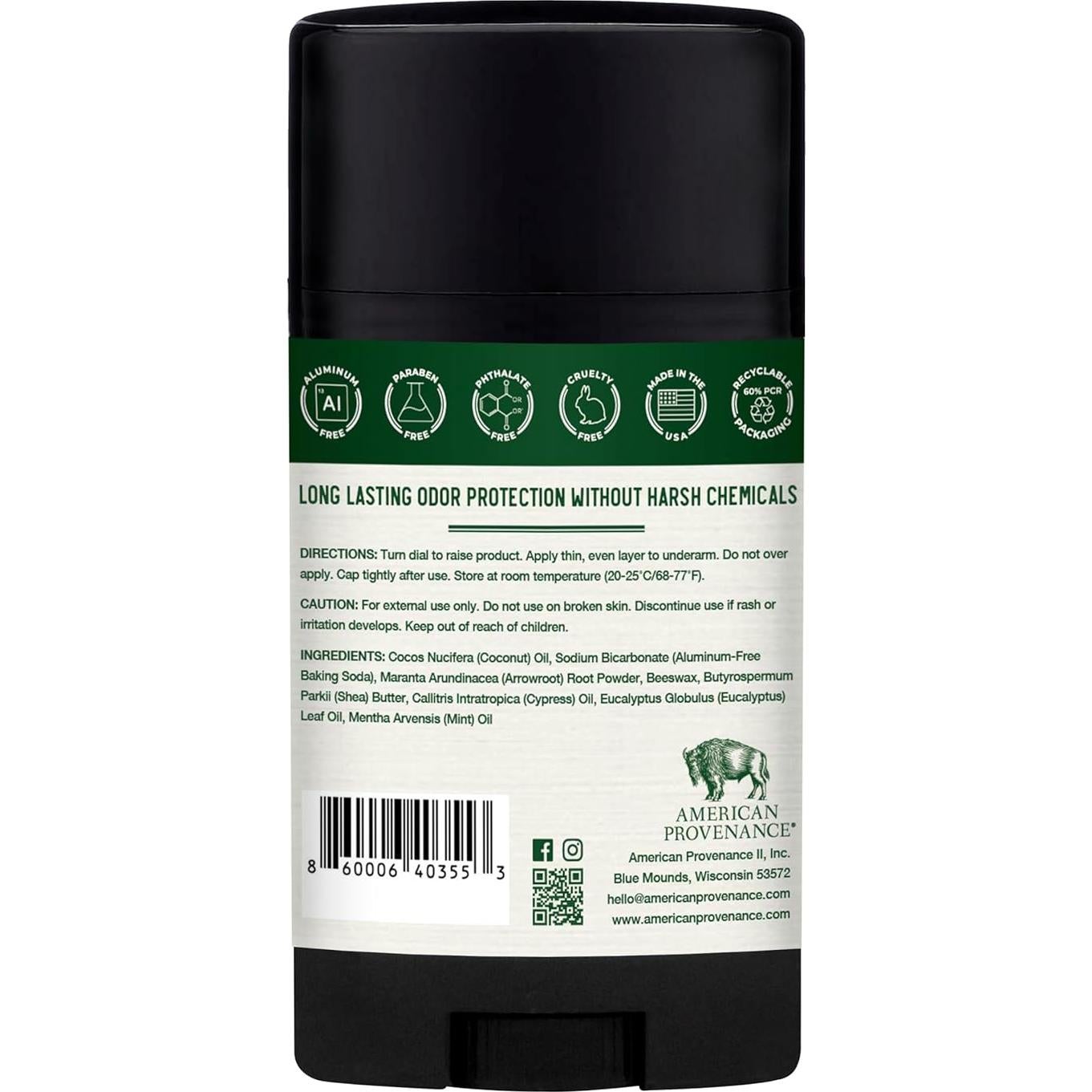 Desodorante Natural American Provenance Eucalipto y Menta 108g