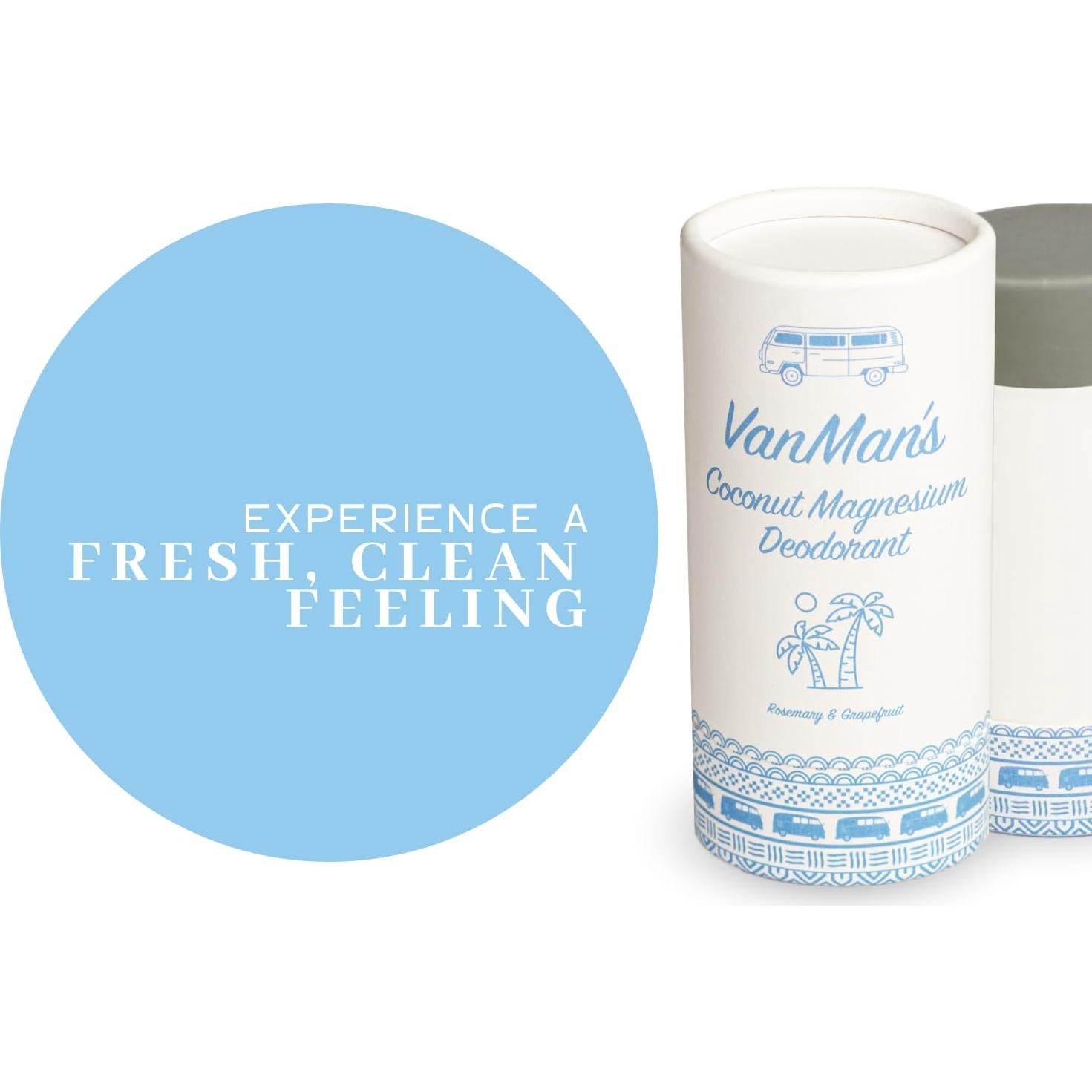 Desodorante en barra Vanman de coco y magnesio 59 ml - Control de olor