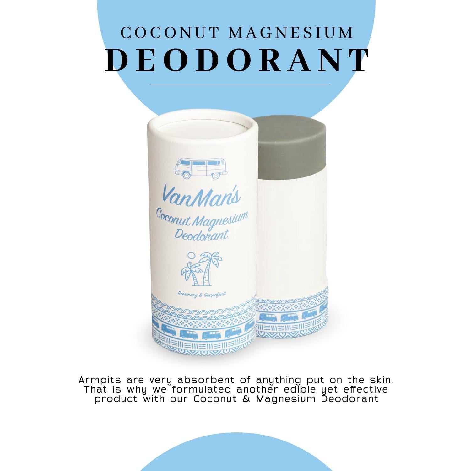 Desodorante en barra Vanman de coco y magnesio 59 ml - Control de olor