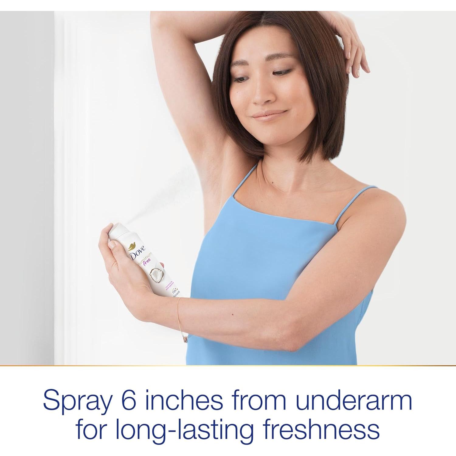 Desodorante en aerosol Dove 0% aluminio Coco y Jazmín Rosa 3 unidades 113.4 g