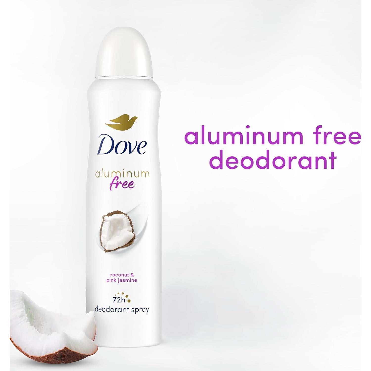 Desodorante en aerosol Dove 0% aluminio Coco y Jazmín Rosa 3 unidades 113.4 g
