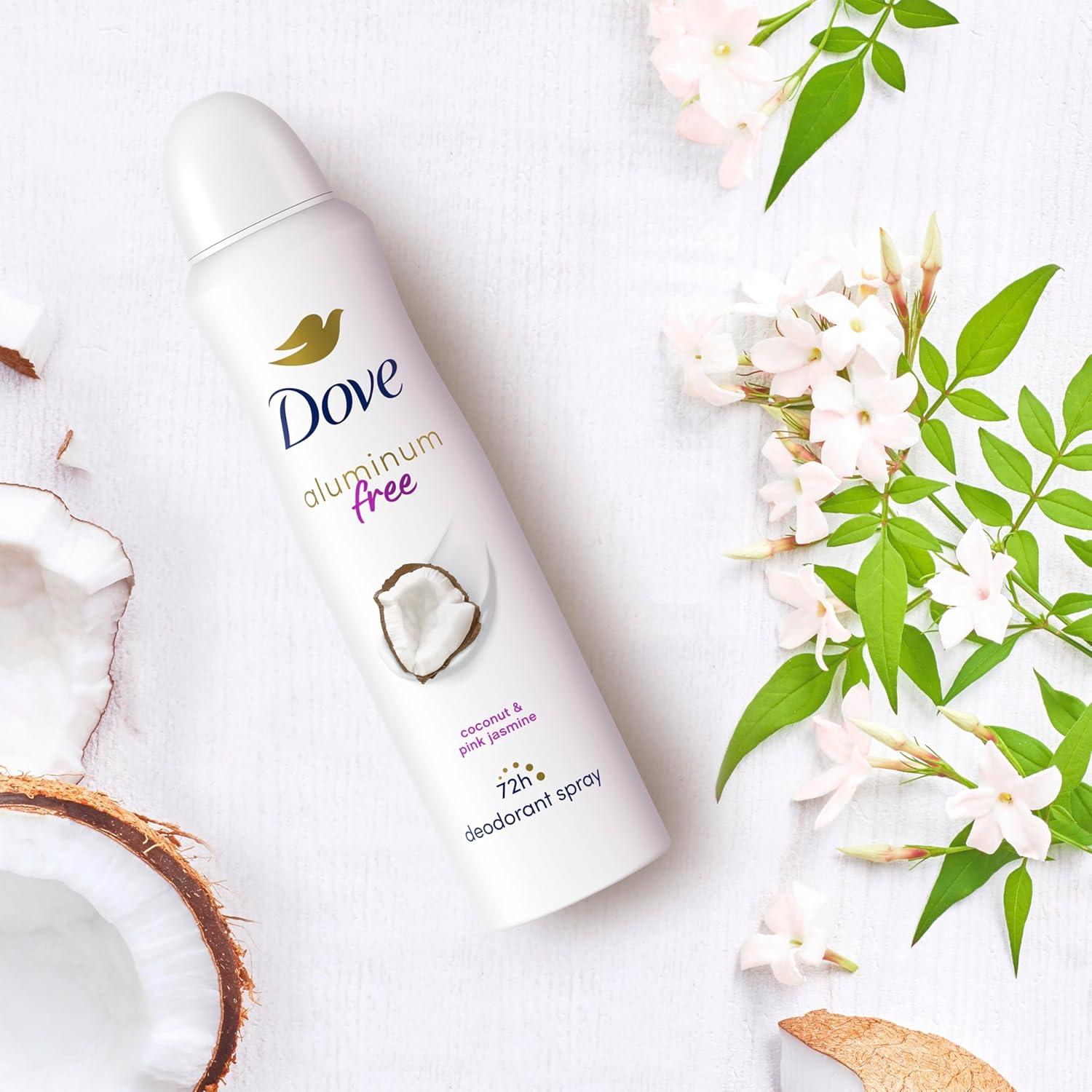 Desodorante en aerosol Dove 0% aluminio Coco y Jazmín Rosa 3 unidades 113.4 g