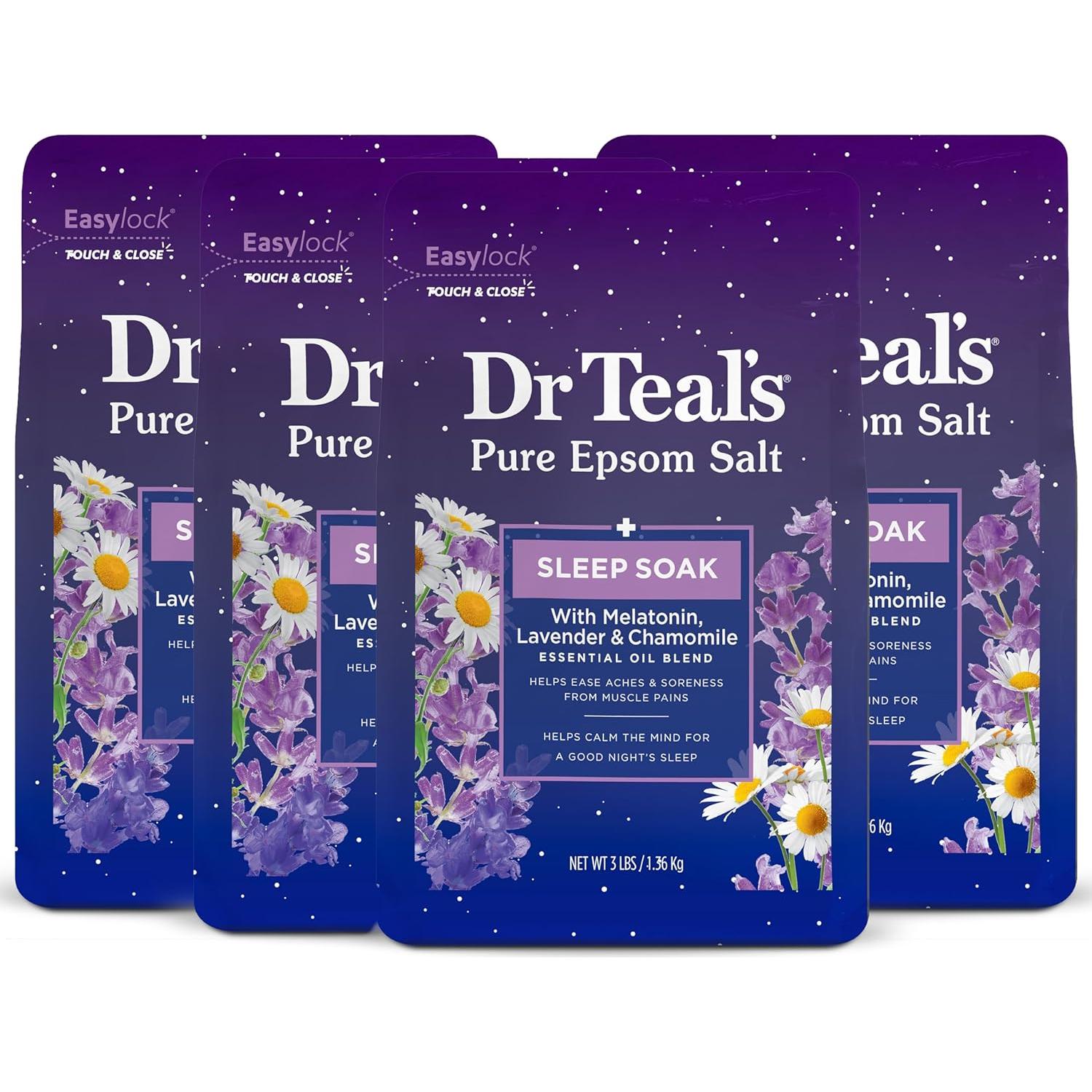 Paquete de Baño Dr Teal - Sal de Epsom 1.36 kg y Leche y Miel 1.42 L