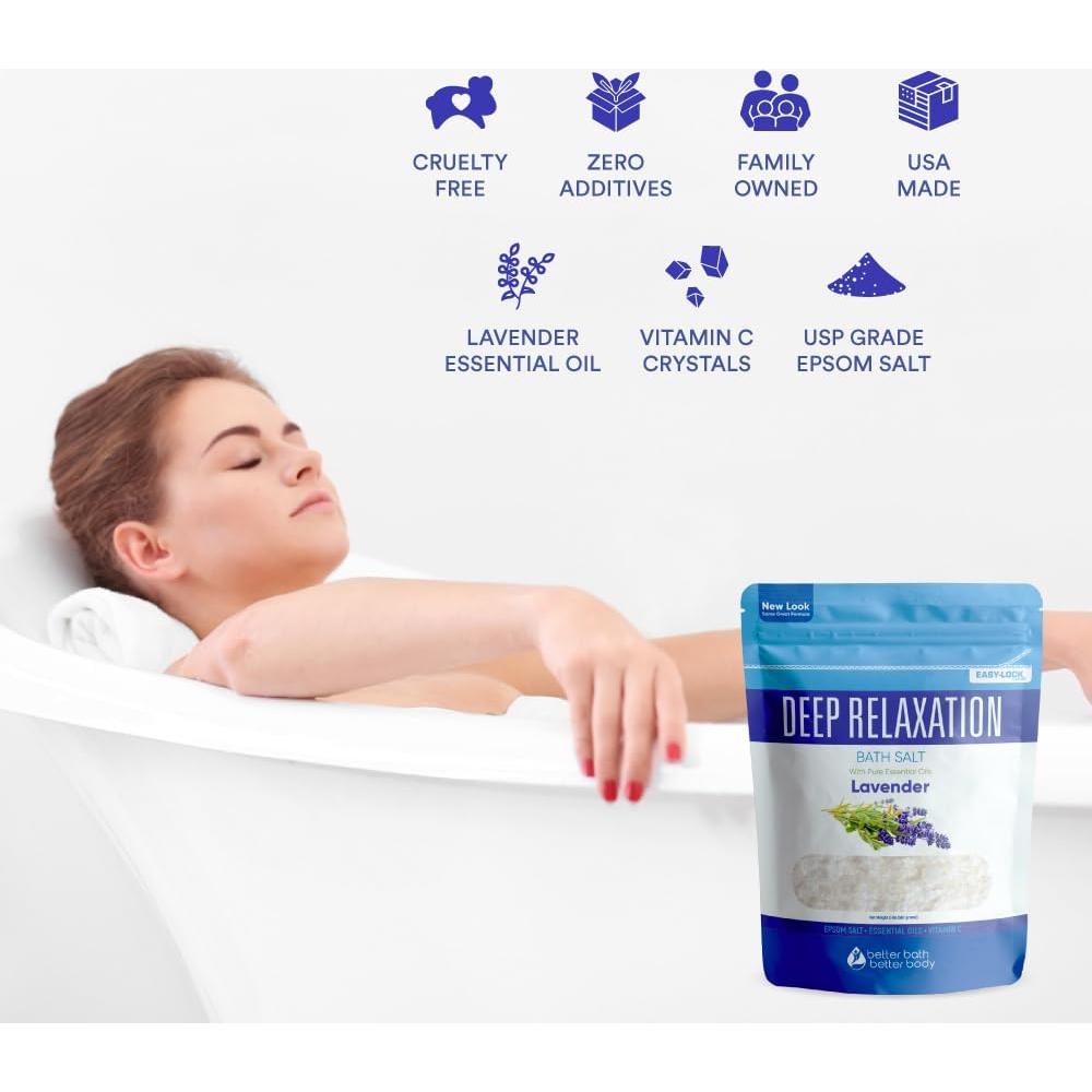 Sal de Baño Relajante 32 Onzas Better Bath con Lavanda y Vitamina C
