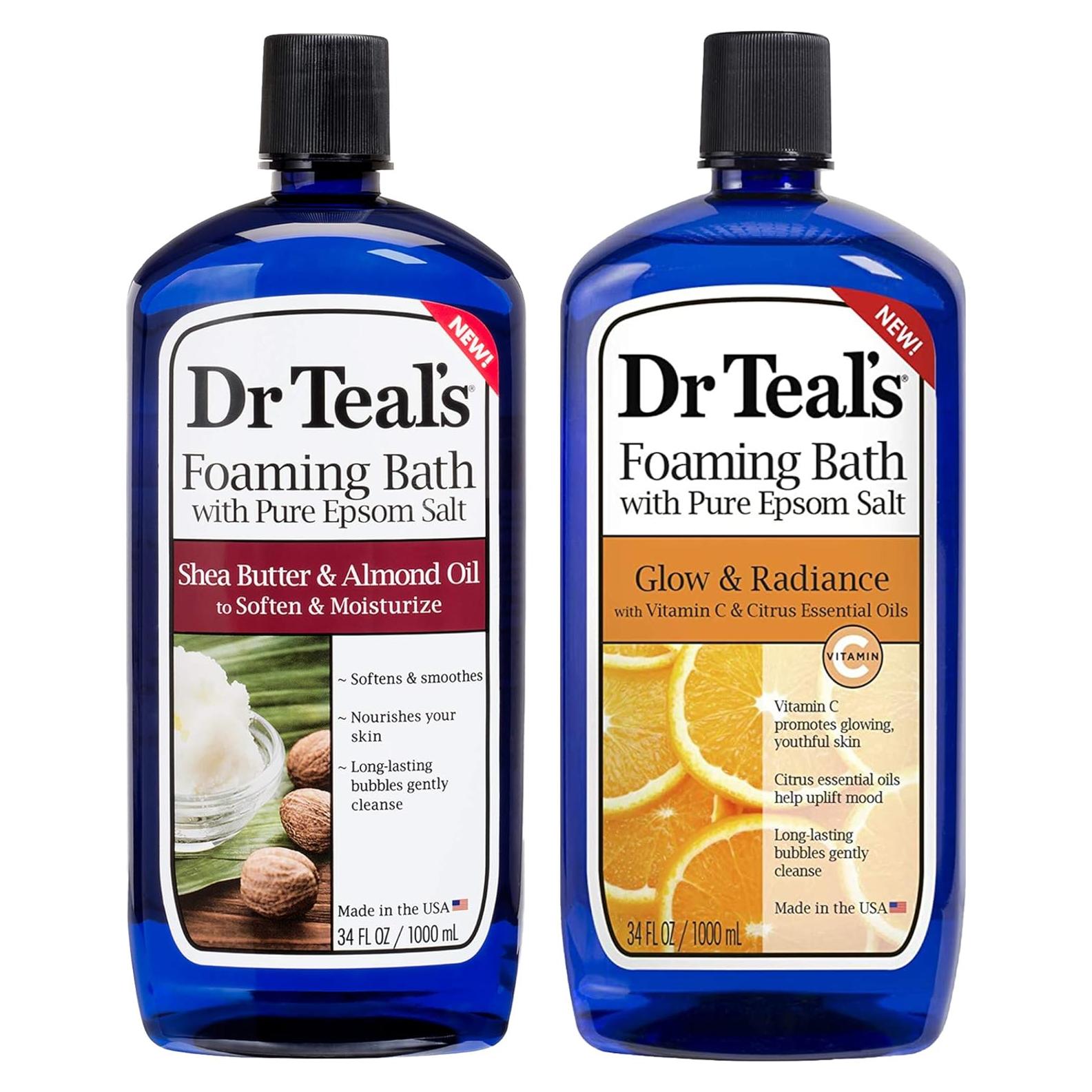 Combo de Baño Espumoso Dr Teal's 2 L Manteca de Karité y Vitamina C