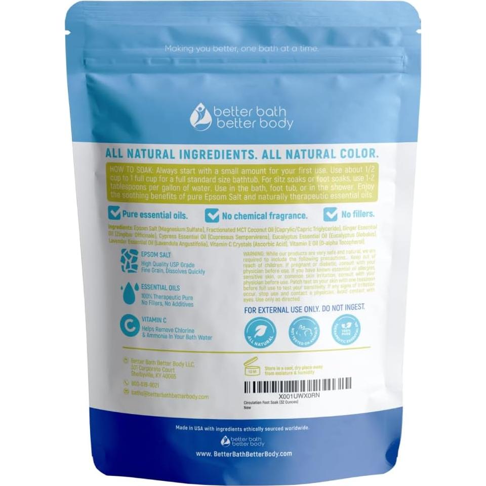 Remojo para Pies Better Bath 32 Onzas con Sal de Epsom y Aceites Esenciales