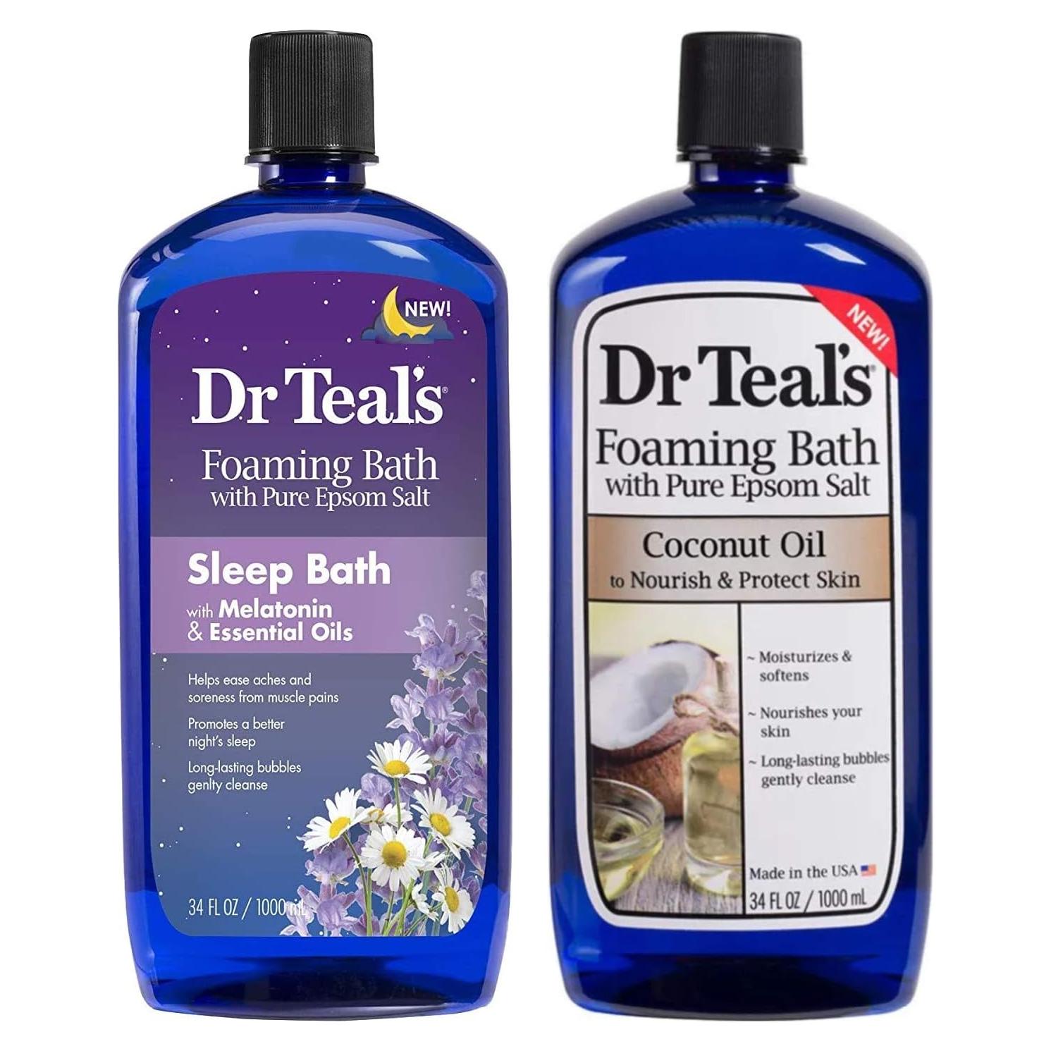 Juego de Baño Espumoso Dr Teal's 2016ml Melatonina y Coco