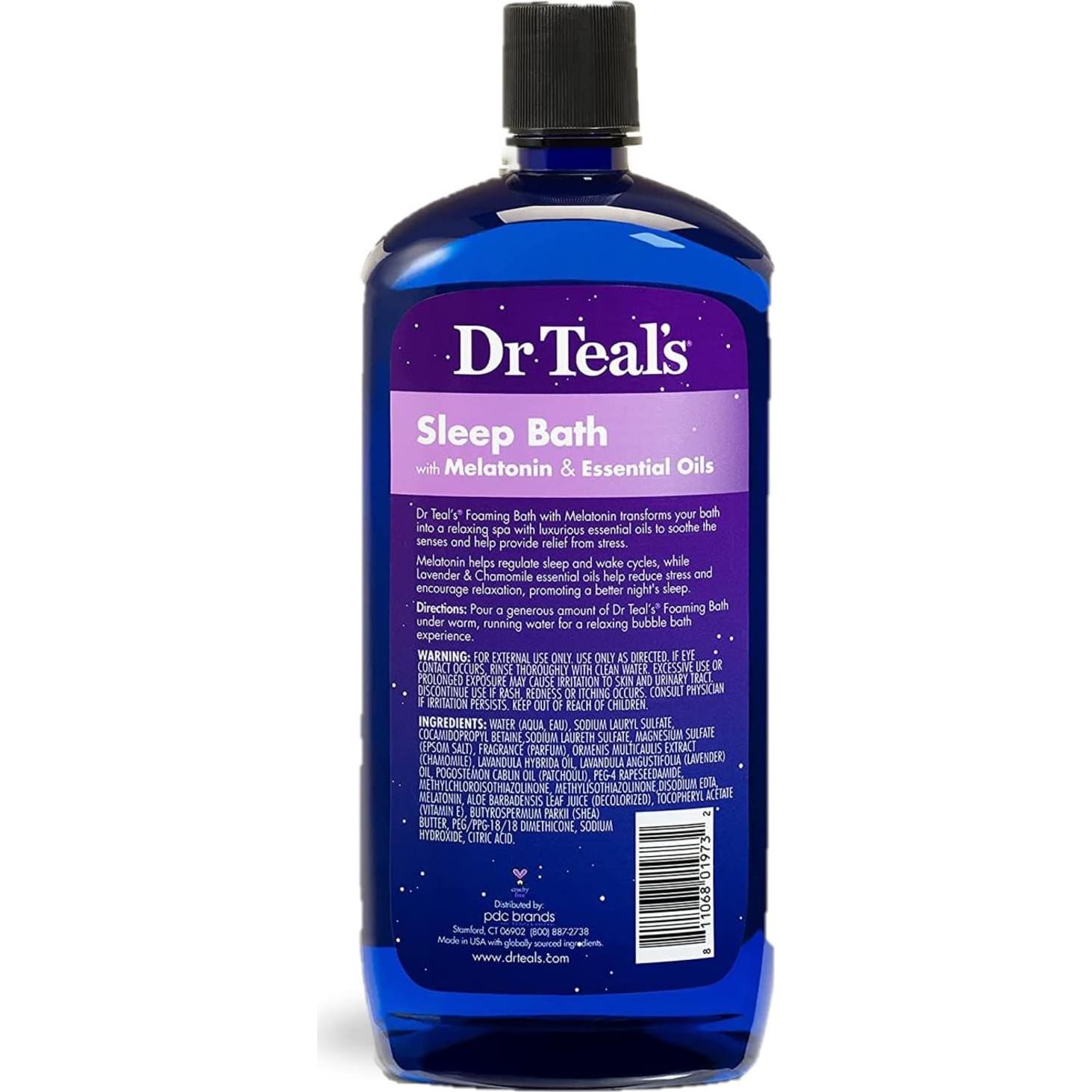 Juego de Baño Espumoso Dr Teal's 2016ml Melatonina y Coco