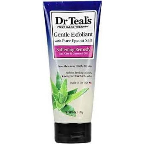 Exfoliante para pies Dr. Teals con aceite de coco y aloe vera - 2x170g