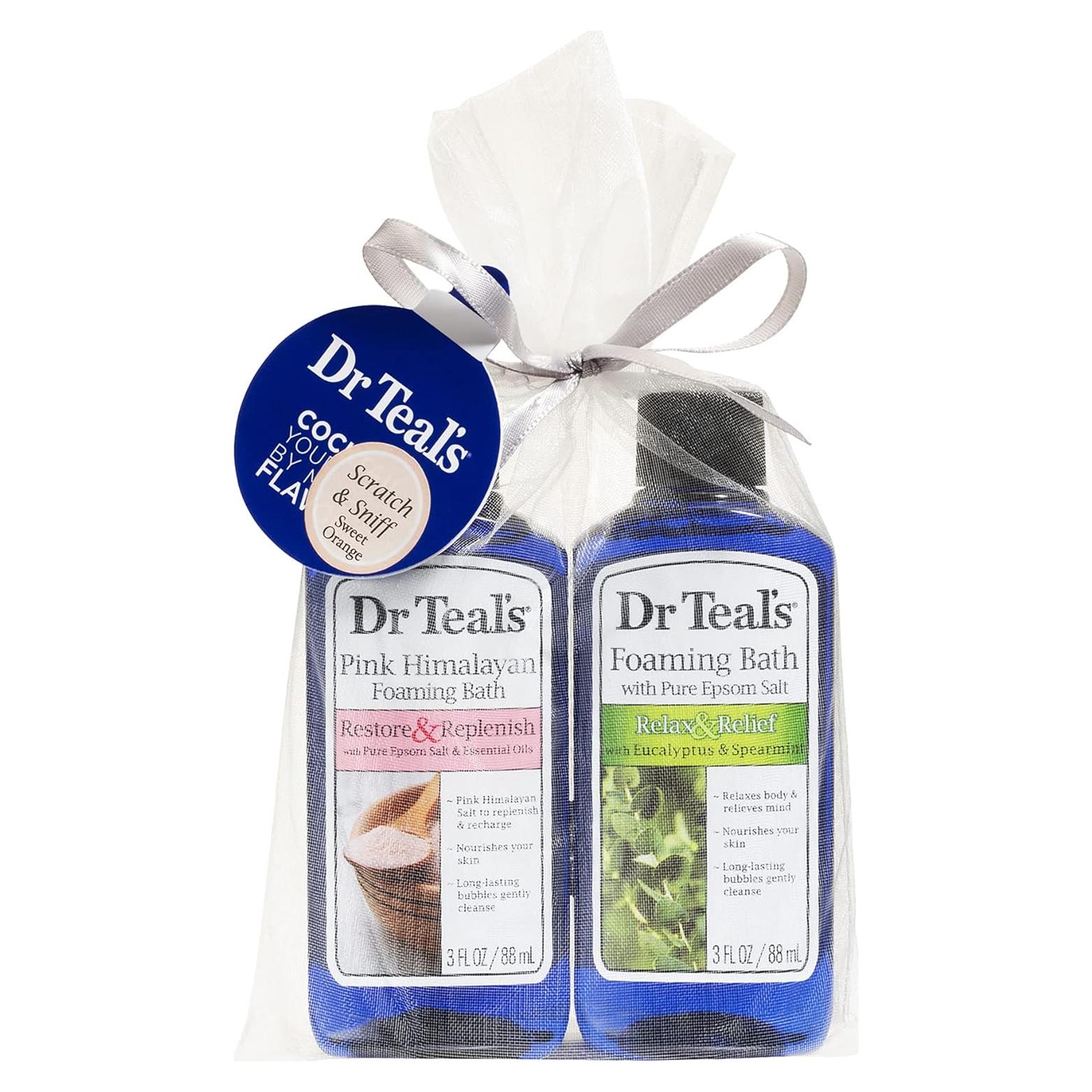 Combo de Baño Espumoso Dr Teal's 177 ml: Sal del Himalaya y Eucalipto