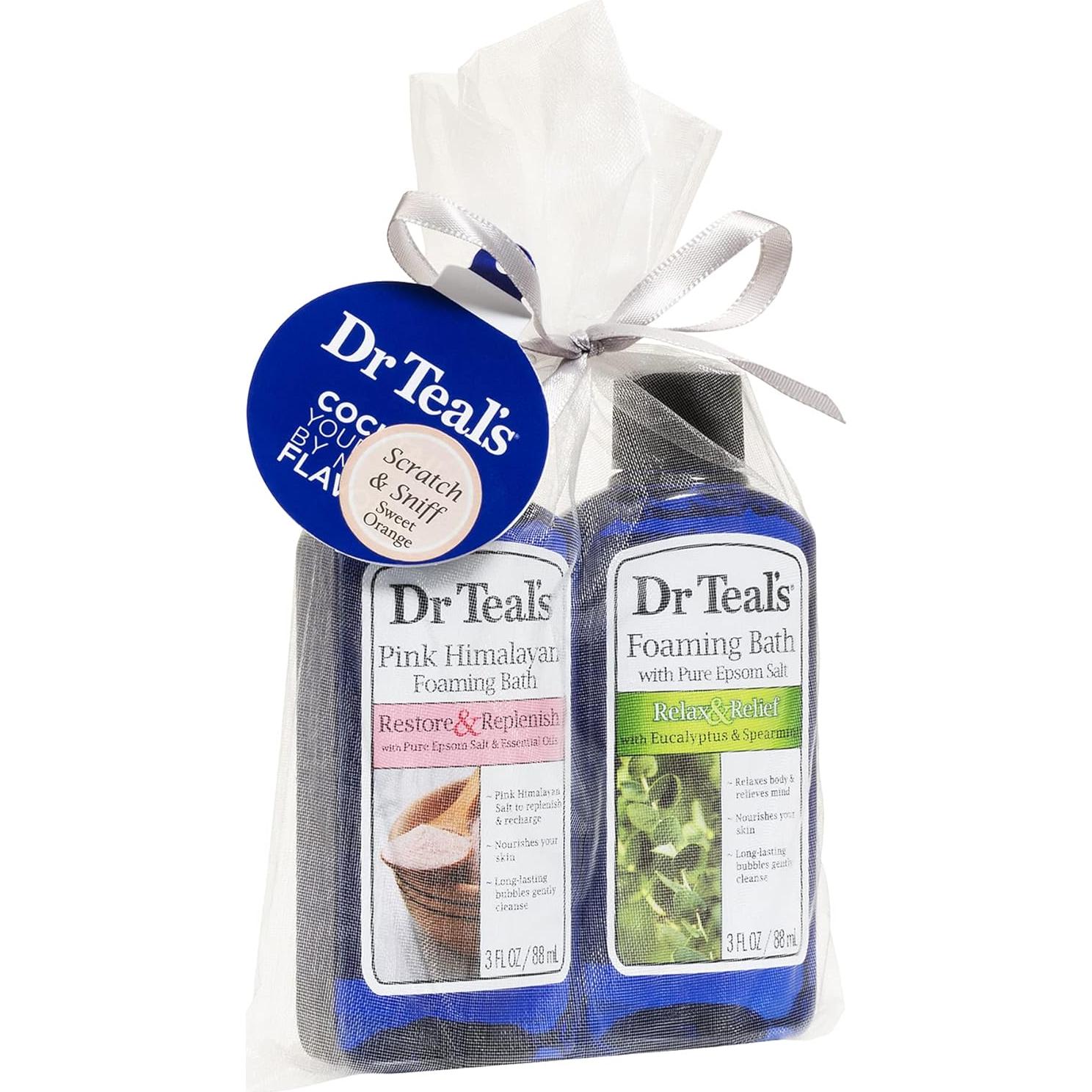 Combo de Baño Espumoso Dr Teal's 177 ml: Sal del Himalaya y Eucalipto