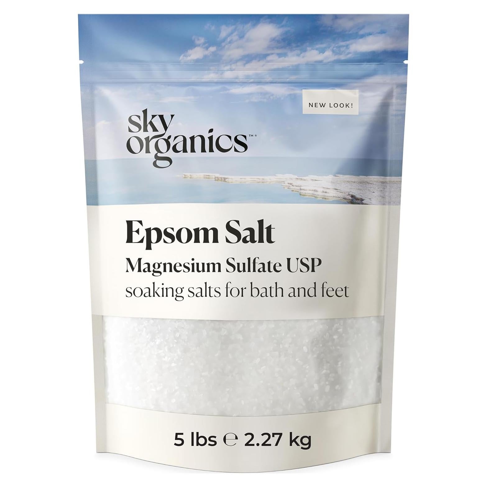 Sal de Epsom 2.27 kg Sky Organics - 100% Pura y Natural