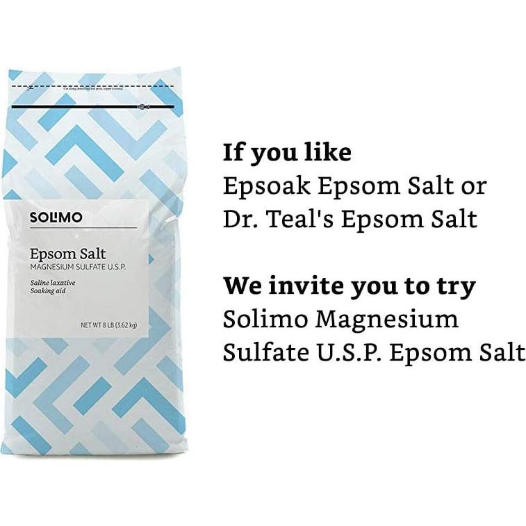 Sal de Epsom Solimo 3.63 kg - Sulfato de Magnesio Sin Fragancia